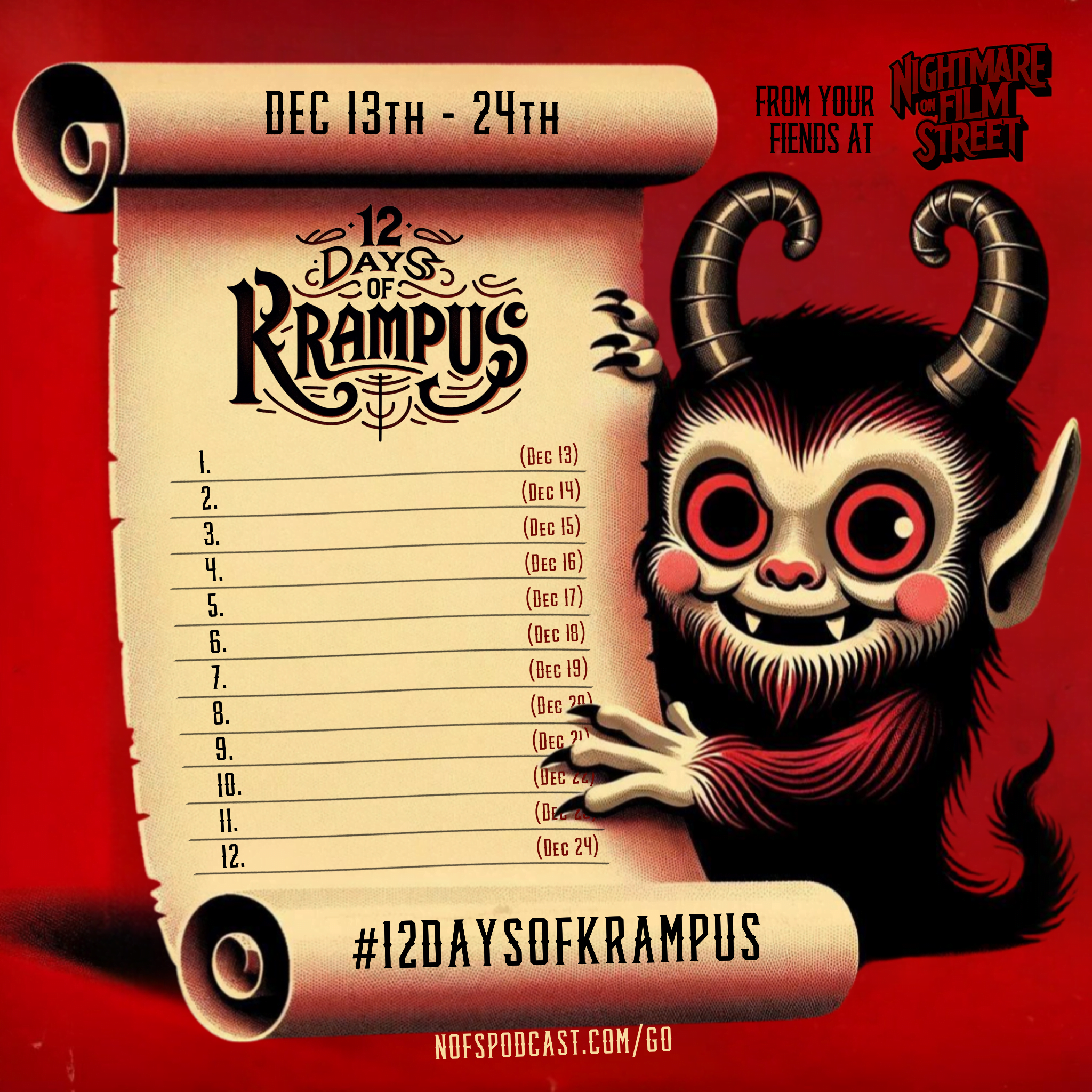 Photo 2023 11 29 5 55 56 PM Join Nightmare on Film Street for the #12DaysofKrampus Holiday Horror Movie Challenge! 12 12 Days of Krampus #12DaysofKrampus Christmas Holiday Horror Movie Challenge