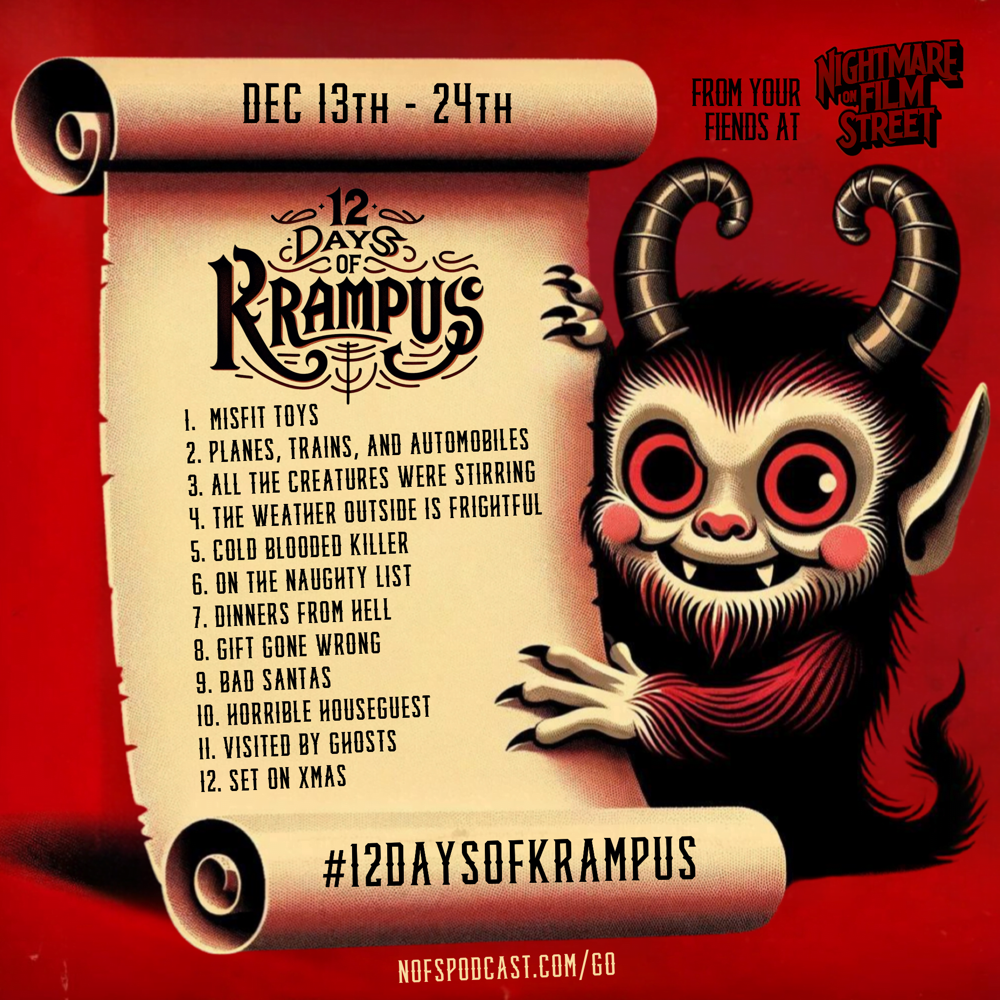 Photo 2023 11 29 5 57 06 PM Join Nightmare on Film Street for the #12DaysofKrampus Holiday Horror Movie Challenge! 11 12 Days of Krampus #12DaysofKrampus Christmas Holiday Horror Movie Challenge